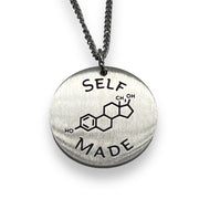 "Self Made" with Estrogen Symbol Stainless Steel Pendant