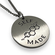 "Self Made" with Estrogen Symbol Stainless Steel Pendant