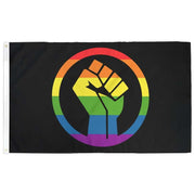 Rainbow Pride Fist Flag