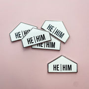 Pronoun + Flag Magnet Pin Badges (Top Pronouns Only)