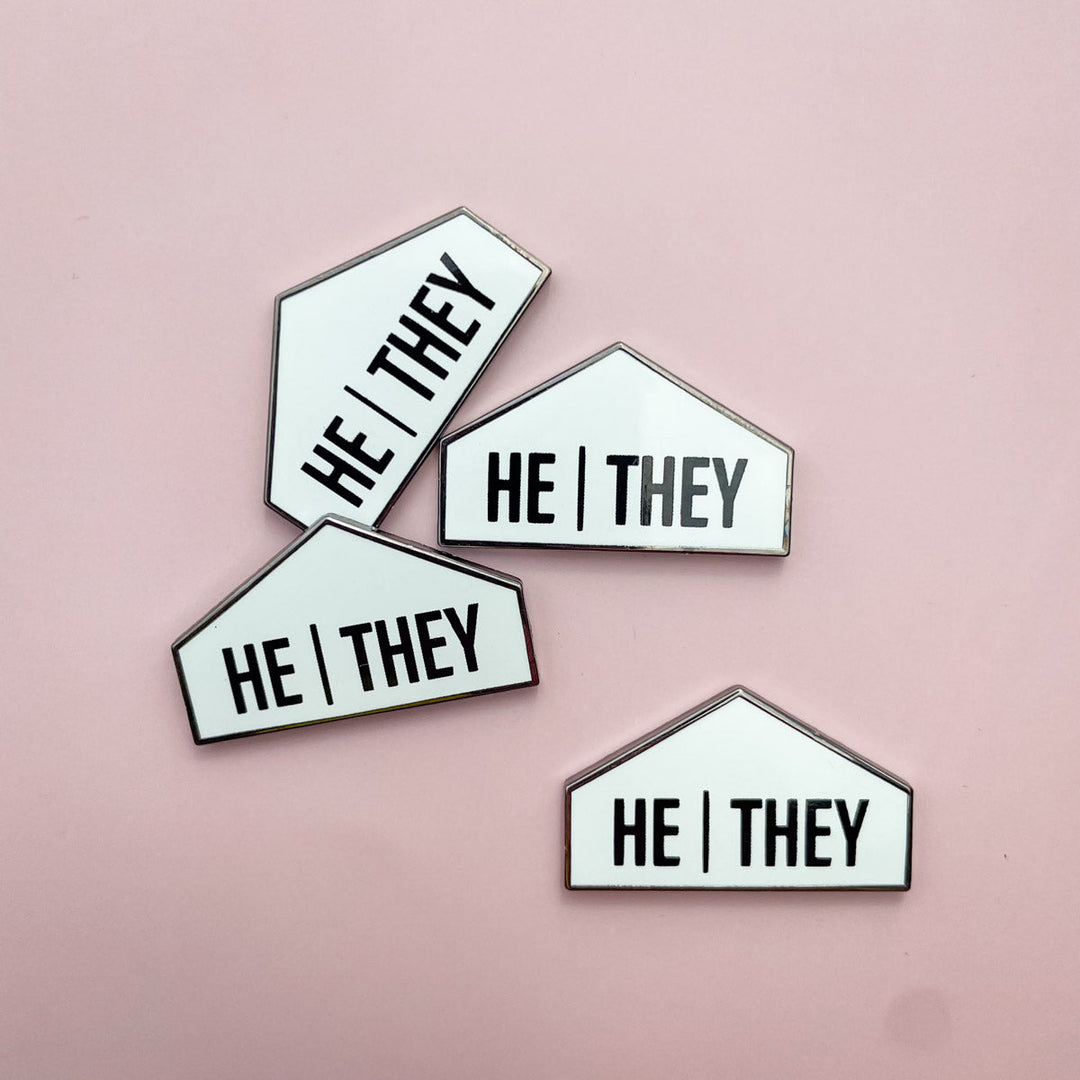 Pronoun + Flag Magnet Pin Badges (Top Pronouns Only) – Outer Peace Gear