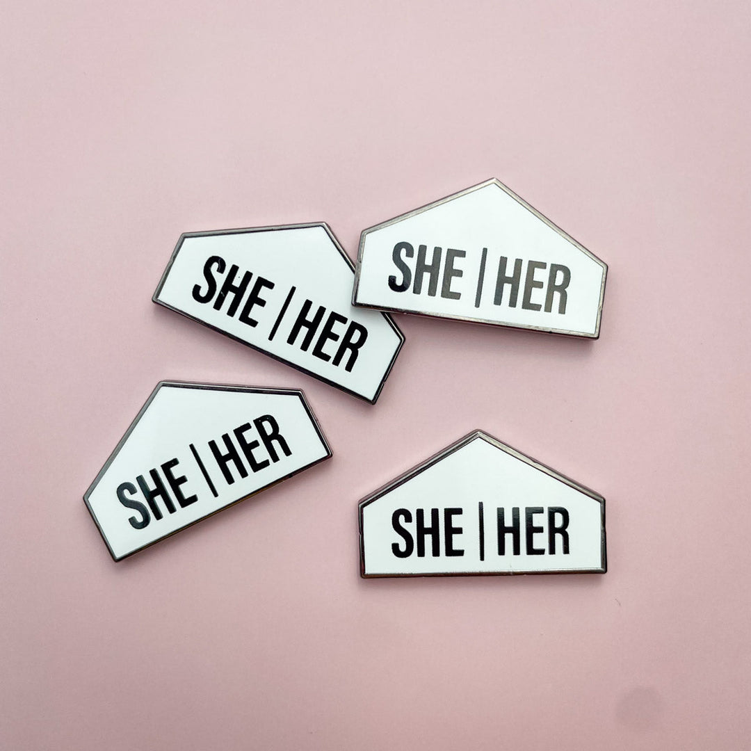 Pronoun + Flag Magnet Pin Badges (Top Pronouns Only) – Outer Peace Gear
