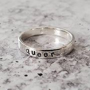 QUEER Skinny Band Ring by Salt and Sparkle