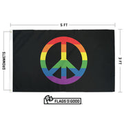 Rainbow Peace Sign Flag