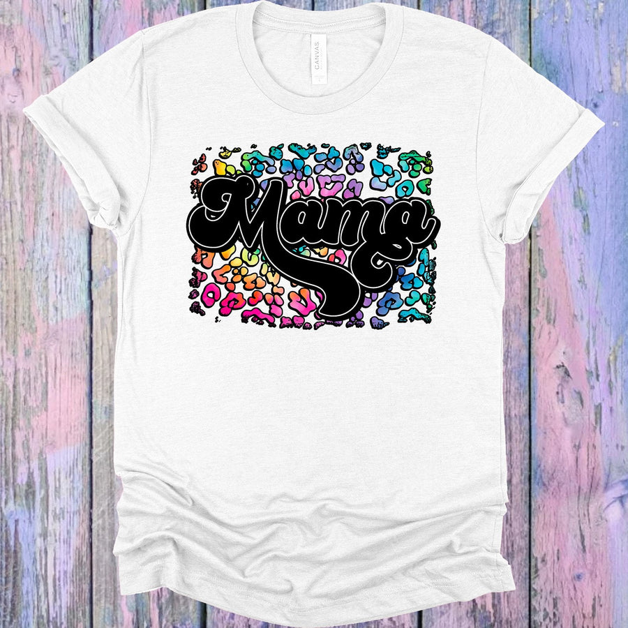 Rainbow Leopard Mama Graphic T-Shirt