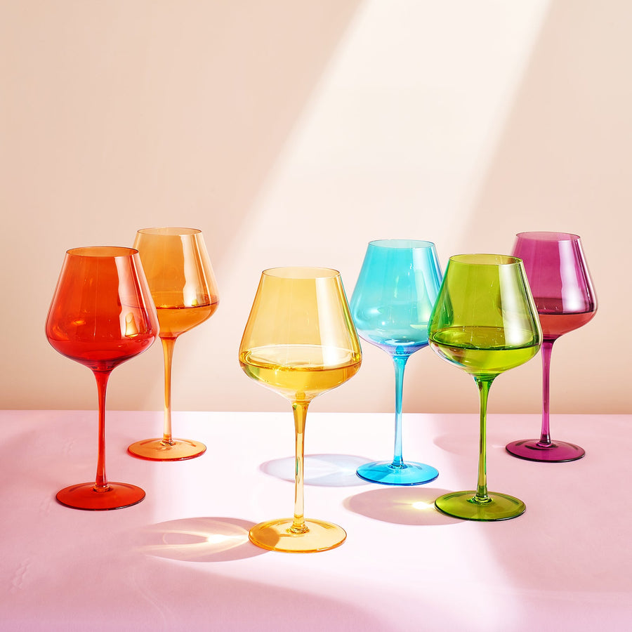 Stagioni Stemmed Wine Glassware, Set of 6, "Pride"