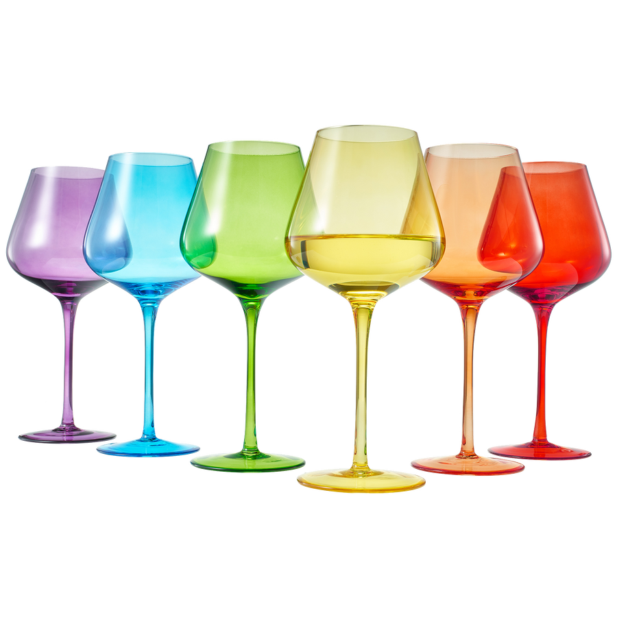 Stagioni Stemmed Wine Glassware, Set of 6, "Pride"