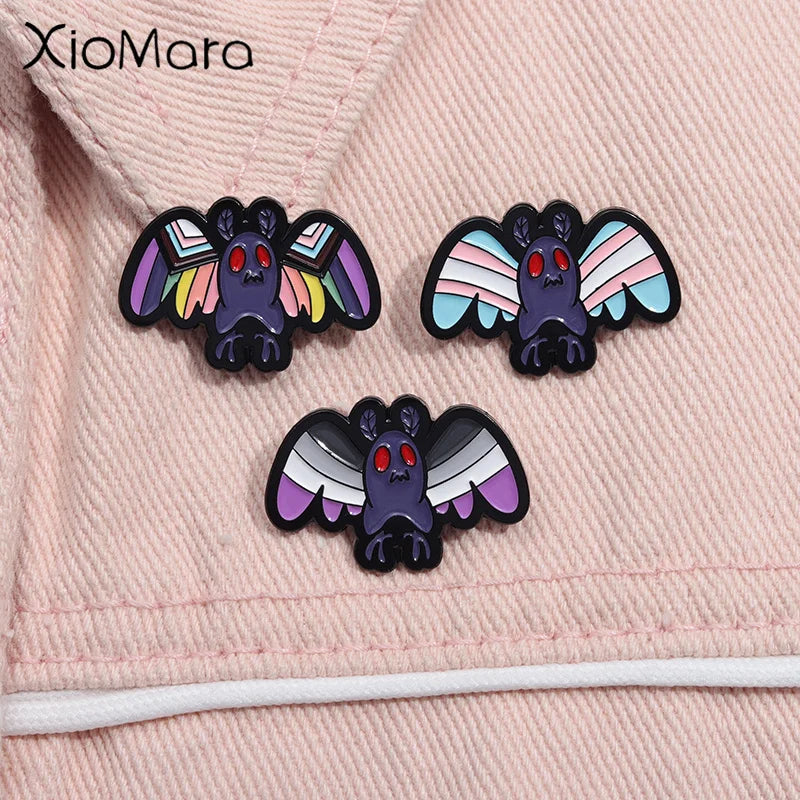 Rainbow Bat LGBTQ Enamel Pin Bisexual Gay Brooch Lapel Badge Jewelry Gift