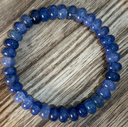Blue Agate Intuition & Serenity Bracelet – Faceted Rondelle Beads (Medium Wrists)