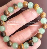 Green Aventurine & Tiger’s Eye Prosperity Bracelet – Abundance, Confidence & Luck (Medium–Large Wrists)