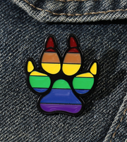 LGBTQ+ Pride Rainbow Paw Print Enamel Pin – 1” Pet Lover Lapel Pin - Pride Accessory Gift