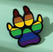 LGBTQ+ Pride Rainbow Paw Print Enamel Pin – 1” Pet Lover Lapel Pin - Pride Accessory Gift