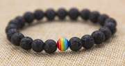 Lava Stone Beads LGBTQ Pride Rainbow Bracelet