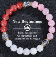 New Beginnings Bracelet – 2026 Intention Collection (Blue, Pink, or Clear Crackle)
