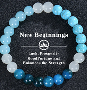 New Beginnings Bracelet – 2026 Intention Collection (Blue, Pink, or Clear Crackle)