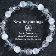 New Beginnings Bracelet – 2026 Intention Collection (Blue, Pink, or Clear Crackle)