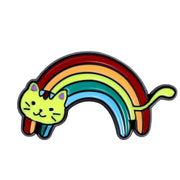 Cartoon Rainbow Cat Enamel Brooch Cute Insect Lapel Pin Gift