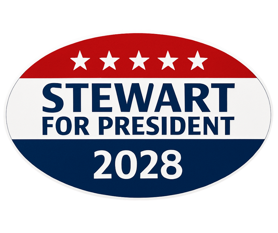 "Stewart 2028" Political Campaign Sticker - Jon Stewart