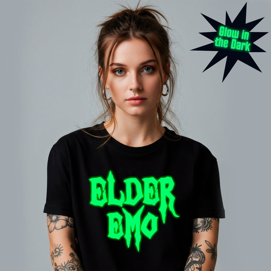 Glow in the Dark Elder Emo Black T-Shirt