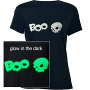Skull Boo Glow in the Dark Puff Halloween T-Shirt