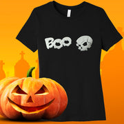 Skull Boo Glow in the Dark Puff Halloween T-Shirt