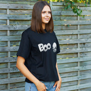 Skull Boo Glow in the Dark Puff Halloween T-Shirt