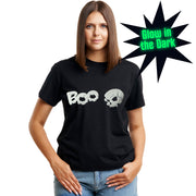 Skull Boo Glow in the Dark Puff Halloween T-Shirt