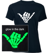 Glow in the Dark Shaka Skelelton Hand T-Shirt
