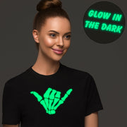 Glow in the Dark Shaka Skelelton Hand T-Shirt