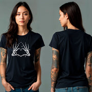Glow in the Dark Dead Inside Heart Skeleton Hands Black T-Shirt