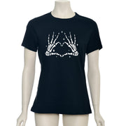 Glow in the Dark Dead Inside Heart Skeleton Hands Black T-Shirt