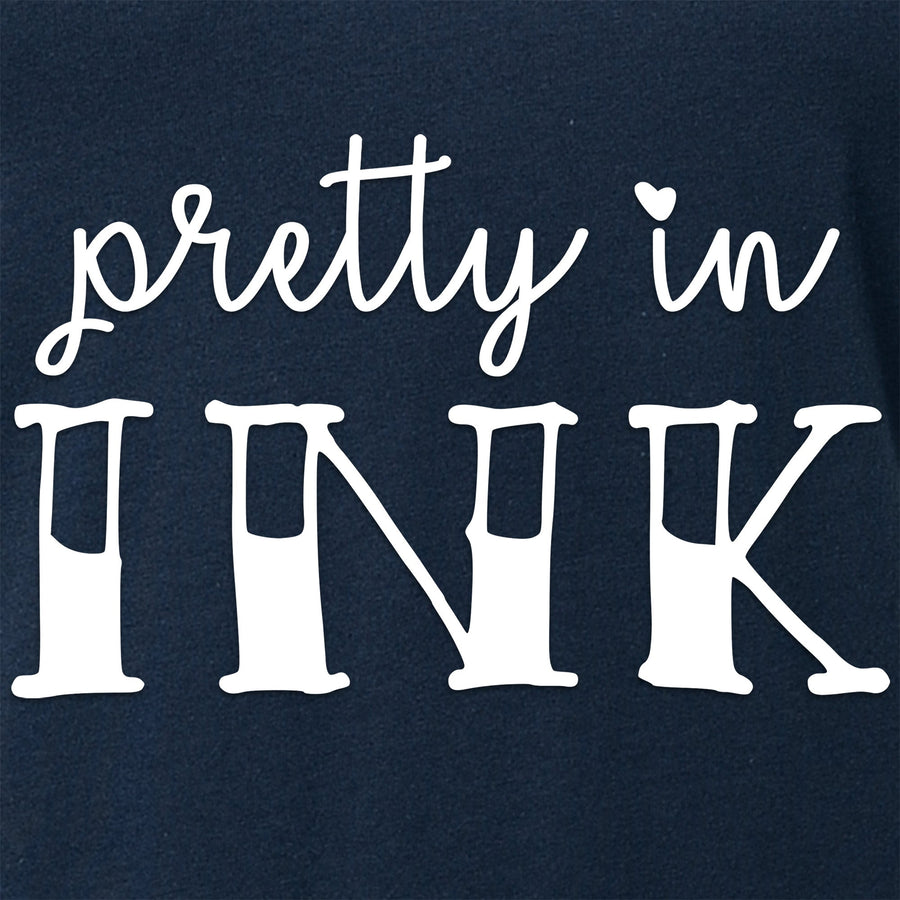 Pretty in Ink Navy Tapered V-Neck T-Shirt