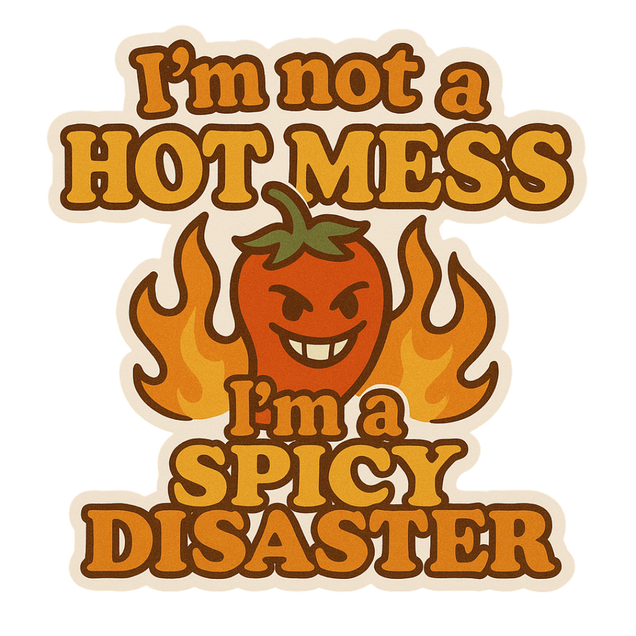 "I'm not a hot mess..." Funny Sarcastic Sticker