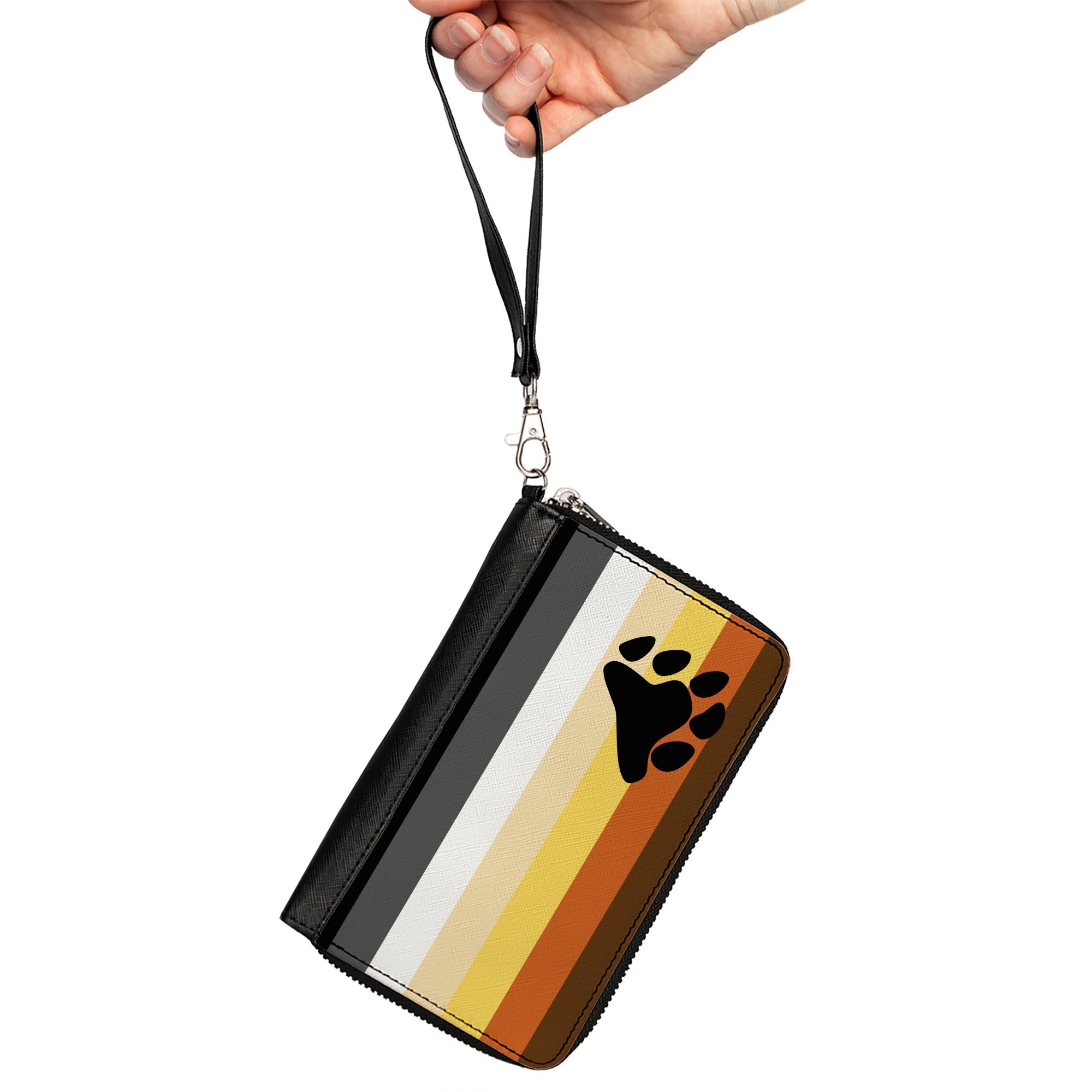 Bear Pride Flag Zip Around Rectangle Wallet