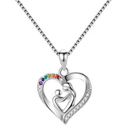 Mother and LGBTQ+ Child Stainless Steel and CZ Pendant