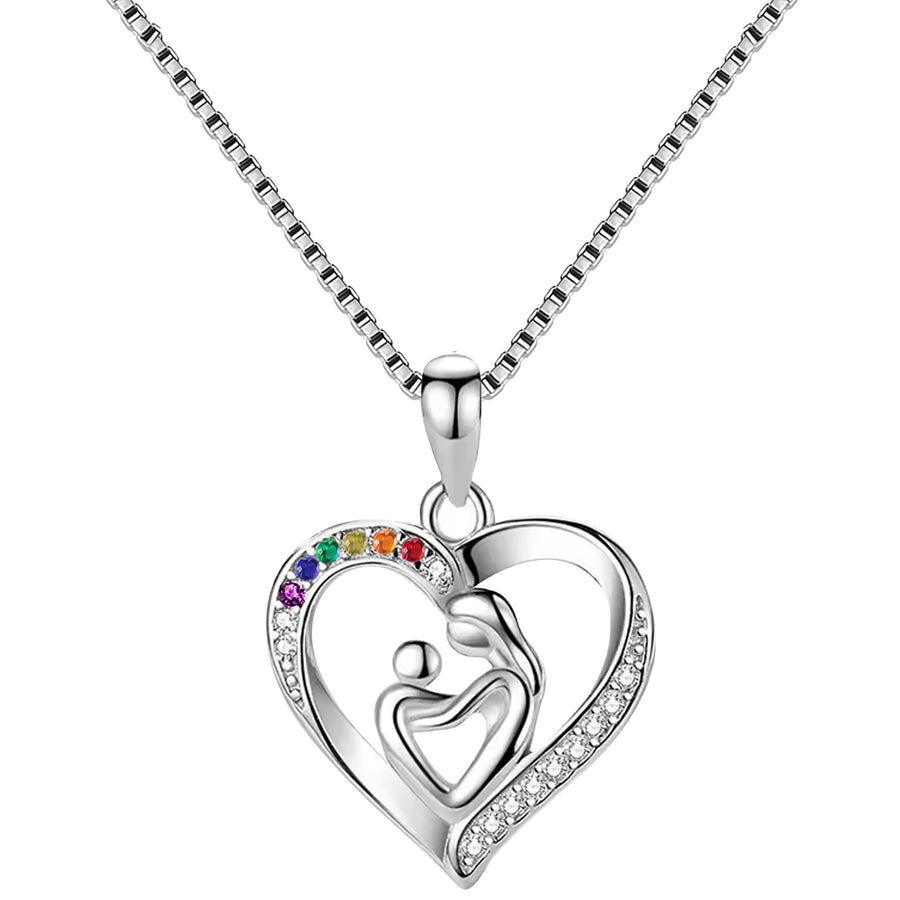 Mother and LGBTQ+ Child Stainless Steel and CZ Pendant