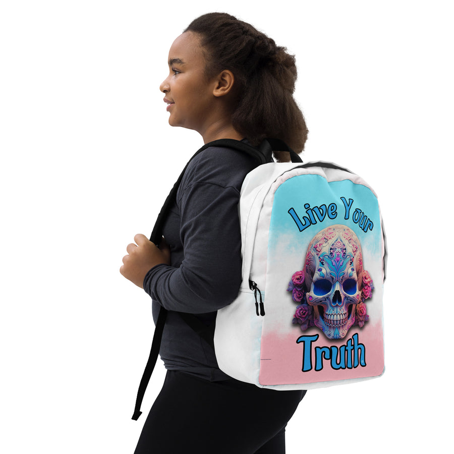 Live Your Truth Trans Sugar Skull Minimalist Backpack