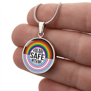 You Are Safe With Me Rainbow Pendant Necklace – Affirmation Jewelry
