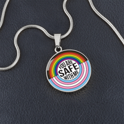 You Are Safe With Me Rainbow Pendant Necklace – Affirmation Jewelry