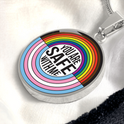 You Are Safe With Me Rainbow Pendant Necklace – Affirmation Jewelry