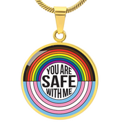 You Are Safe With Me Rainbow Pendant Necklace – Affirmation Jewelry
