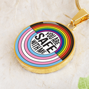 You Are Safe With Me Rainbow Pendant Necklace – Affirmation Jewelry