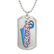 Brave Dog Tag Necklace – Trans Pride Affirmation Pendant