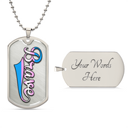 Brave Dog Tag Necklace – Trans Pride Affirmation Pendant