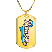 Brave Dog Tag Necklace – Trans Pride Affirmation Pendant