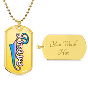 Brave Dog Tag Necklace – Trans Pride Affirmation Pendant
