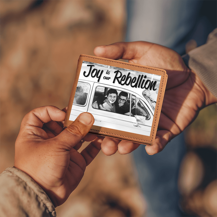 Joy Is Our Rebellion Leather Wallet – Queer Love Heirloom Bifold