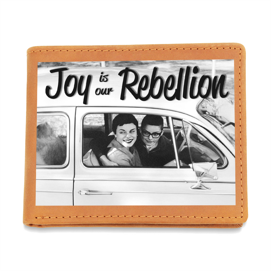 Joy Is Our Rebellion Leather Wallet – Queer Love Heirloom Bifold