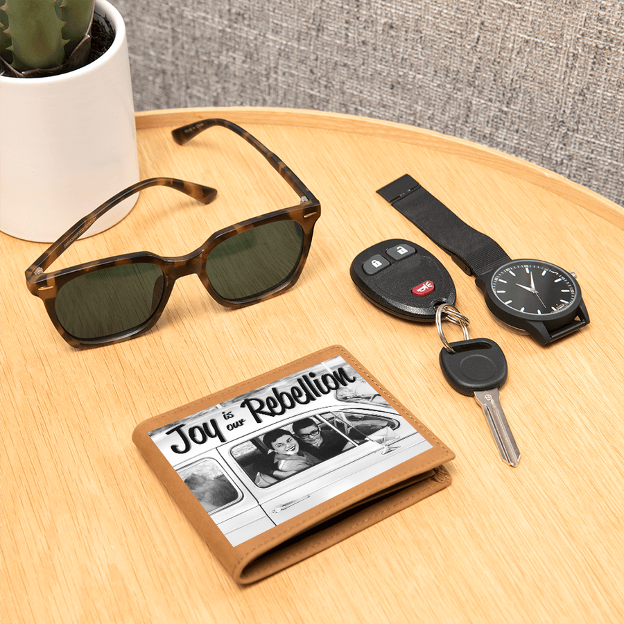 Joy Is Our Rebellion Leather Wallet – Queer Love Heirloom Bifold