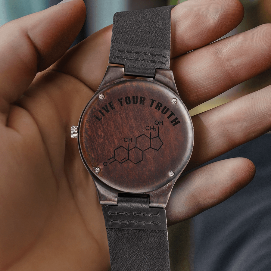 Live Your Truth Wooden Watch –T Symbol Men's Watch